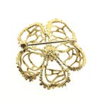 Gouden broche als bloem met emaille, Gebruikt, Overige kleuren, Ophalen of Verzenden, Met edelsteen
