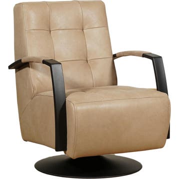 Leren draaifauteuil Mind - Kenia Taupe (taupe/bruin) -, Nieuw, Ophalen of Verzenden, 50 tot 75 cm, Industrieel, Modern