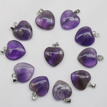 30x Natuursteen Hart Hangers (Amethist/Kwarts/Agaat) - DIY S, Verzenden, Nieuw