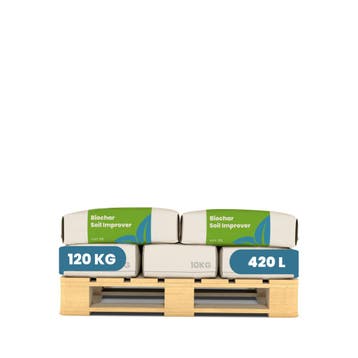 Biochar bodemverbeteraar (12x = 120 kg - 420 L) - organische, Verzenden, Mest