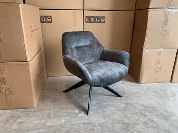 Veiling - Fauteuil Las (2 stuks) - Velours - Velvet - Groen, Nieuw