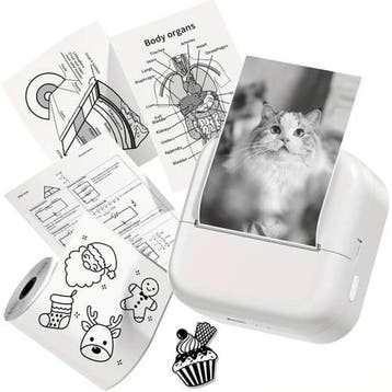 Mini fotoprinter zwartwit labelprinter labelmaker wit zwart, Ophalen of Verzenden, Nieuw