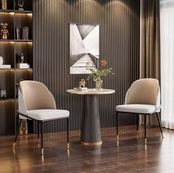 Set van 2 Eetkamerstoelen – Microvezel &amp; Metalen Frame, Huis en Inrichting, Stoelen, Verzenden, Nieuw