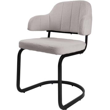 Eetkamerstoel Natural | Bouclé Armstoel, Huis en Inrichting, Stoelen, Overige kleuren, Verzenden, Nieuw, Stof