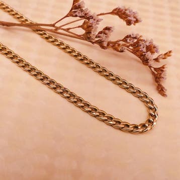 Gouden gourmetschakel ketting, Sieraden, Tassen en Uiterlijk, Kettingen, Ophalen of Verzenden, Gebruikt, Goud, Goud