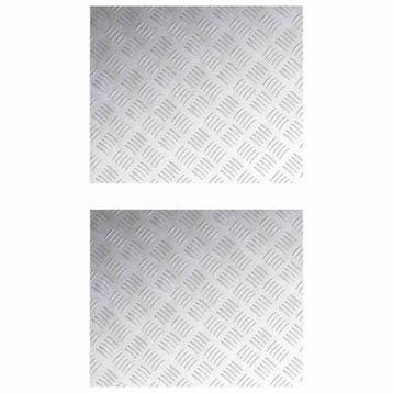 vidaXL Trapmatten 2 st 60 x 50 cm Zilver Aluminium, Doe-het-zelf en Verbouw, Verzenden, Nieuw