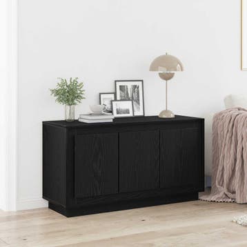 vidaXL Dressoir Zwart Eiken 102 x 35 x 55 cm Bewerkt hout, Verzenden, Nieuw, Overige houtsoorten, Minder dan 50 cm