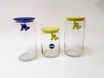 Alessi - Pot - Glas, Plastic - 3 glazen potten