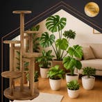 Ruhhy bloemenstandaard 86 cm – 6 niveaus, wieltjes, houtl., Doe-het-zelf en Verbouw, Hout en Planken, Ophalen of Verzenden, Nieuw