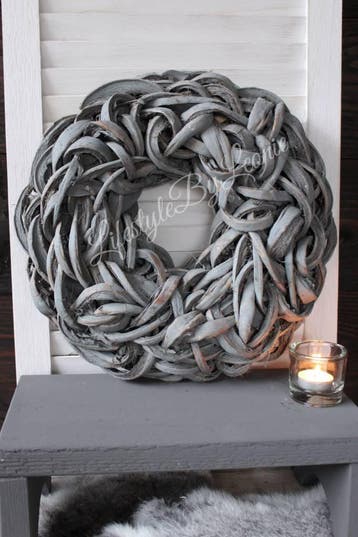 Krans Coco slice dark grey 40 cm, Ophalen of Verzenden, Nieuw