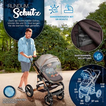 Kinderwagen 3 in 1 - Buggy - Wandelwagen - Kinderbuggy - Bru, Kinderen en Baby's, Verzenden, Zo goed als nieuw
