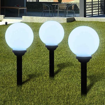 vidaXL Tuinpadlampen 6 st met grondpin LED 20 cm, Verzenden, Nieuw, Kunststof