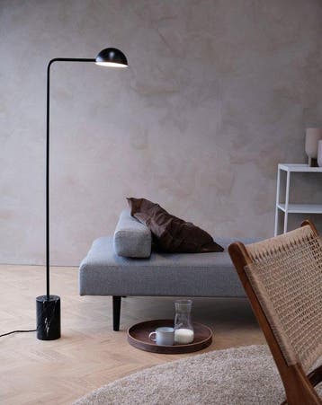 Dyberg Larsen - Staande lamp - Marmer - Zwart - Metaal,