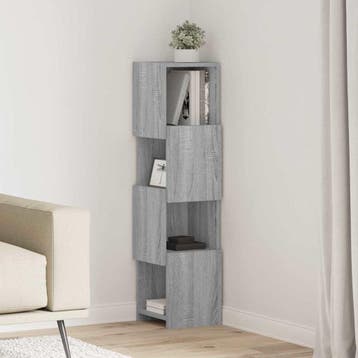 vidaXL Hoekkast 25,5x25x102cm Bewerkt hout Grijs Sonoma, Verzenden, Nieuw