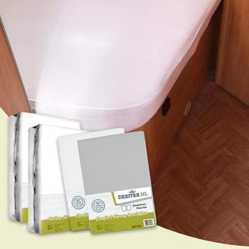 Textielpakket Frans bed - 2 moltons en 2 hoeslakens - rechts, Eenpersoons, Verzenden, Nieuw, Wit
