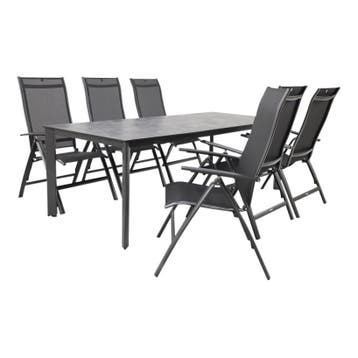 Kettler Legato/Edge verstelbare 7-delige tuinset 220x95 cm., Tuin en Terras, Verzenden, Nieuw, Overige materialen, Tuinset