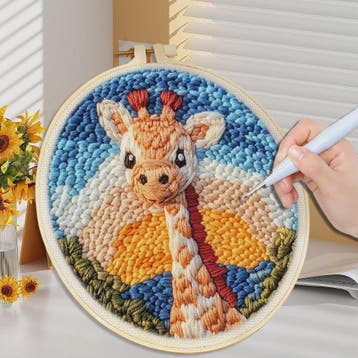 DIY Punch Needle Kit voor Beginners - Schattig Dier & Giraff, Verzenden, Nieuw