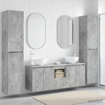 vidaXL Badkamermeubelset 5 st Betongrijs 33 x 34,5 x 160 cm, Verzenden, Nieuw