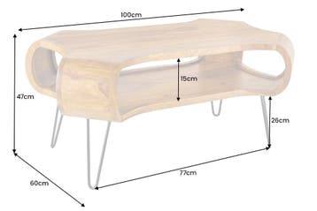 Design Couchtisch ORGANIC LIVING 100cm Sheesham, Huis en Inrichting, Tafels | Salontafels, Ophalen of Verzenden, Nieuw
