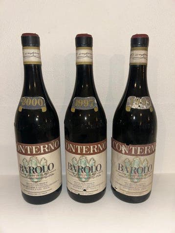 1993 , 1997 & 2000 Giacomo Conterno, Francia - Barolo - 3, Nieuw