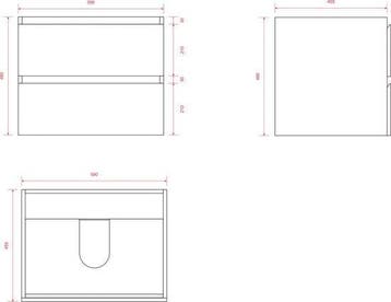 2dekans | Mirlux Badkamermeubel Zwart Eiken 60 cm - Wastafel, Huis en Inrichting, Ophalen of Verzenden, Zo goed als nieuw