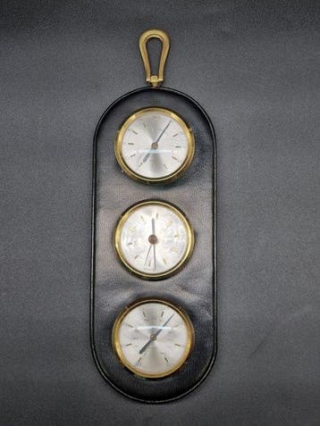 Vintage Wetterstation Wand 1970er – Barometer Hygrometer -