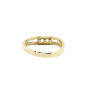 8 karaat ring met zirconia, Sieraden, Tassen en Uiterlijk, Ringen, 18 tot 19, Gebruikt, Geel, Ophalen of Verzenden