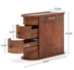 Rond Houten Nachtkastje met 2 Lades – Klassiek en Gemonteerd, Verzenden, Nieuw