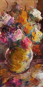 Paolo Massimo Abrans (1952) - Abstract flowers, Antiek en Kunst