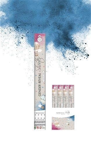 Poeder en Confetti Shooter gender reveal baby Blauw, Verzenden, Nieuw, Feestartikel