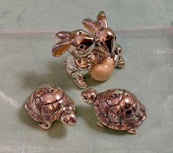 Valenti - Beeldje - Tortoises & Rabbit Couple (3) - 925