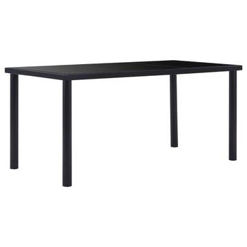 vidaXL Eettafel 160x80x75 cm gehard glas zwart, Huis en Inrichting, Tafels | Eettafels, Verzenden, Nieuw