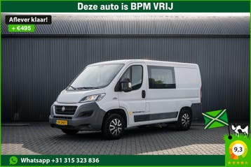 Fiat Ducato 130PK 2.3 Multijet L1H1 | 7-Zits | Camera |, Euro 5, Stof, Zwart, Wit