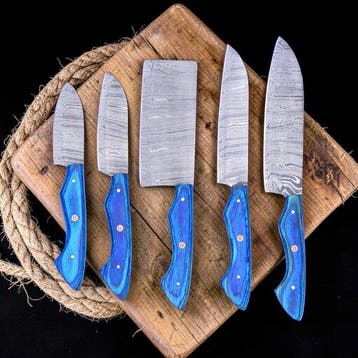 Keukenmes - Kitchen knife set - 652 - Staal, Hout,