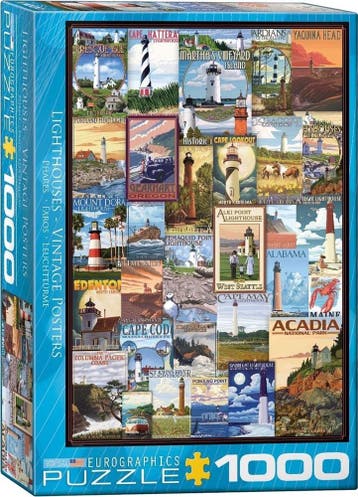 Lighthouses Vintage Posters Puzzel (1000 stukjes) |, Verzenden, Nieuw