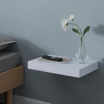 [en.casa] Wandplank Hyvinkää met lade 39,5x25x5 cm wit, Verzenden, Nieuw