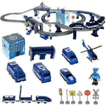 Elektrische Politie Treinset – 92-delige Speelgoed Treinbaan, Ophalen of Verzenden, Nieuw