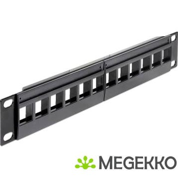 Delock 43259 10  Keystone patchpaneel 12 poorten zwart, Verzenden, Nieuw