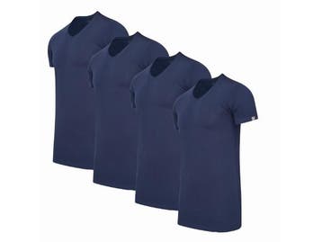Veiling - Cappuccino Italia 4-Pack T-shirts V-Hals Navy - Ex, Kleding | Heren, Nieuw