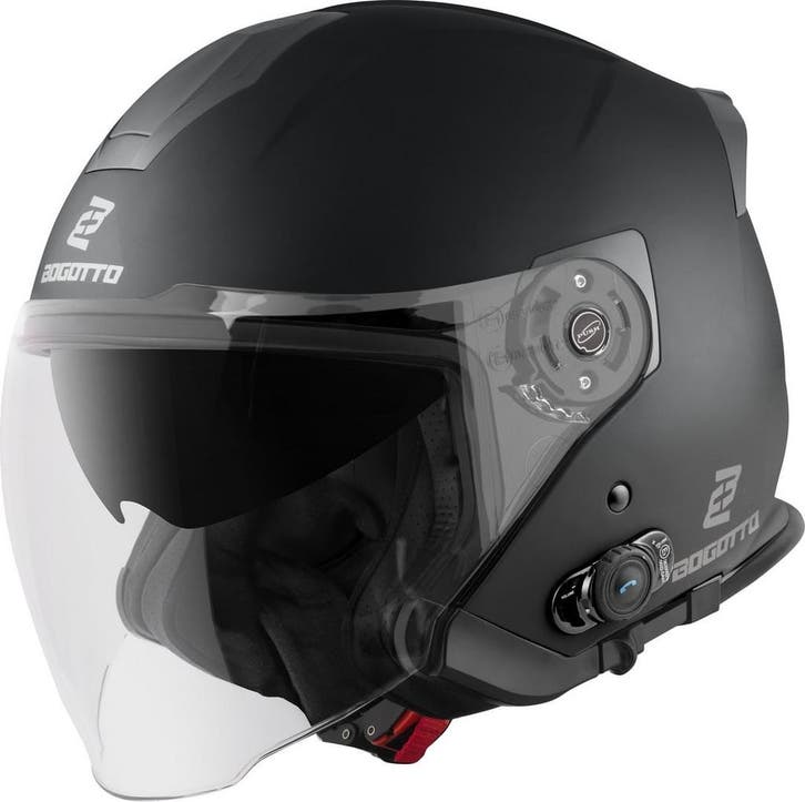 Bogotto H586 BT Solid Mat Zwart Bluetooth Jethelm, Motoren, Kleding | Motorhelmen, Jethelm, Heren, XXL, Nieuw met kaartje, Overige merken