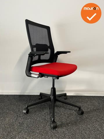 Ahrend 2020 Verta bureaustoel - refurbished - rode stofferin, Werkplek, Ophalen of Verzenden, Gebruikt, Stoel