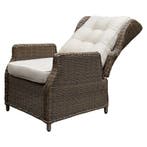 Ibiza lounge tuinstoel verstelbaar bruin wicker | naturel, Tuin en Terras, Tuinstoelen, Ophalen of Verzenden, Nieuw, Wicker