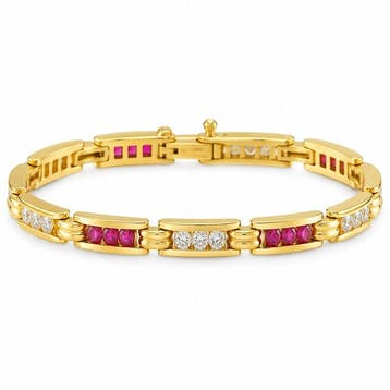 Armband - 18 karaat Geel goud, 18K geelgoud 1,0 ct diamant-, Nieuw