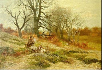 François-Adolphe Grison (1845-1914) - Cacciatore in campagna