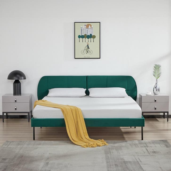 Gestoffeerd bed Porvoo met bedbodem en matras 160x200 cm don, Huis en Inrichting, Slaapkamer | Bedden, Verzenden