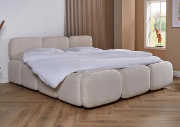 ACTIE! Bedframe Valencia 140 200 Beige, Verzenden, Beige, Nieuw, 140 cm