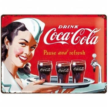 Coca-Cola pause and refresh reclamebord, Ophalen of Verzenden, Nieuw