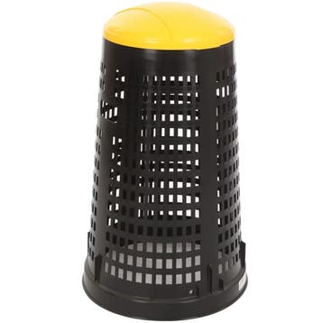 Afvalbak | RUFF | Kunststof | Geel/Zwart | 110L | Klapdeksel, Verzenden, Nieuw in verpakking