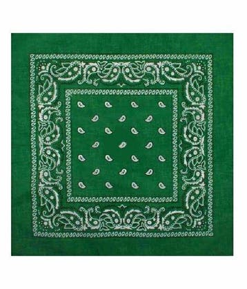 Haarband Bandana Zakdoek 55cm – Paisley Print – Groen, Nieuw