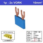 Sep kam vork M6 1 fase 2 polig 17,8mm blauw, Doe-het-zelf en Verbouw, Elektra en Kabels, Ophalen of Verzenden, Nieuw